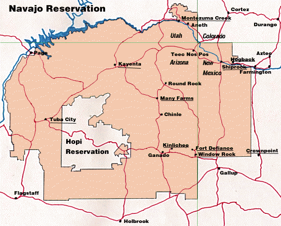 Navajo Reservation distribution map for Formica aserva