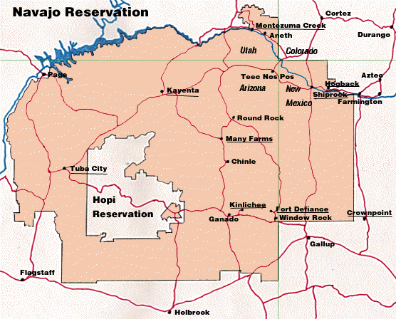 Navajo Reservation distribution map for Myrmecocystus testaceus