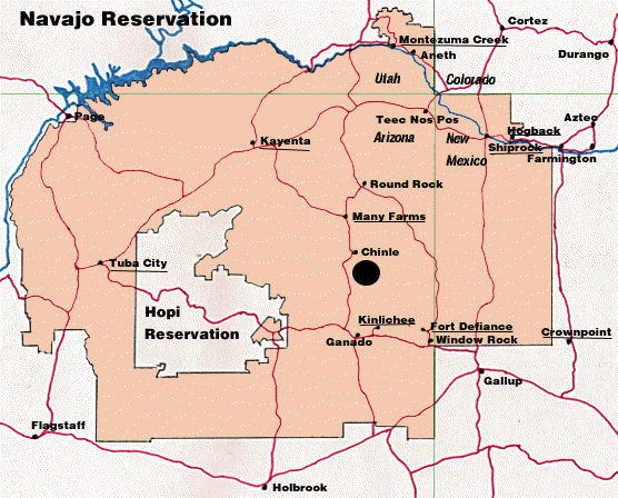 Navajo Reservation distribution map for Aphaenogaster uinta