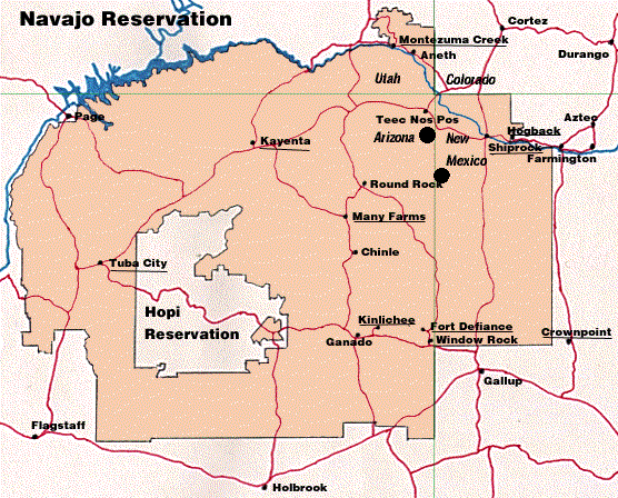 Navajo Reservation distribution map for Stenamma snellingi